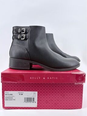 Kelly and Katie Ankle Boots Espresso 9.5 Dark Brown Buckle Fall Chic Boho